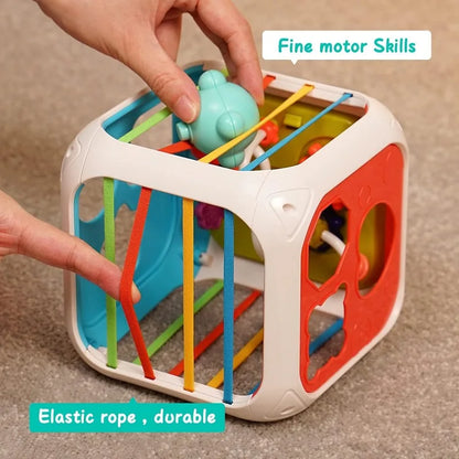 7-in-1 Montessori Baby Toys for 0-3 Years | Sensory Shape Sorter; Pull String Educational Game for Infants and Toddlers