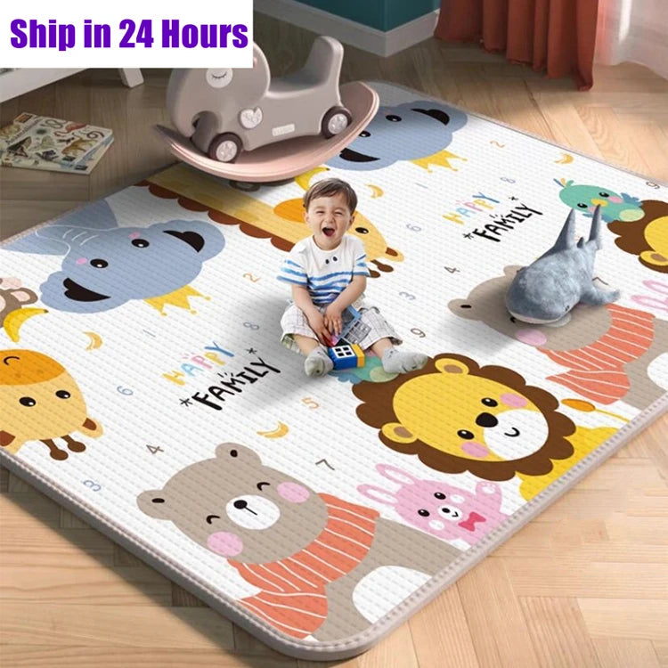 Double Sided Educational Baby Play Mat – Large Foldable Foam Activity Rug | 5 Sizes, Safe Crawling Carpet for Kids & Toddlers