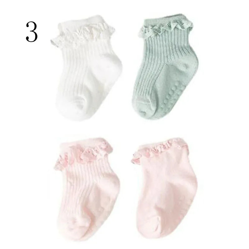 4 Pair new baby children's non-slip autumn winter cotton socks