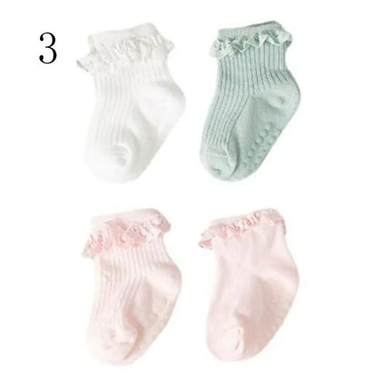 4 Pair new baby children's non-slip autumn winter cotton socks