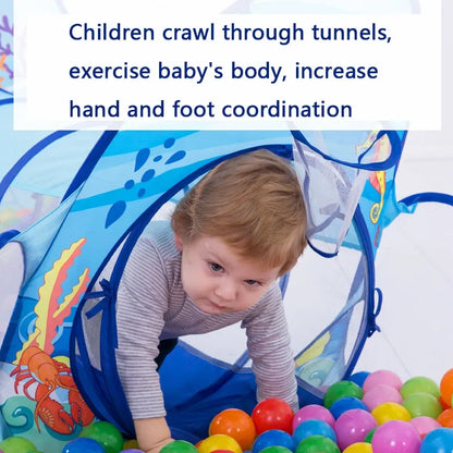 3-in-1 Kids Play Tent with Tunnel & Ball Pit — Foldable, Water-Resistant (Ages 3–6)
