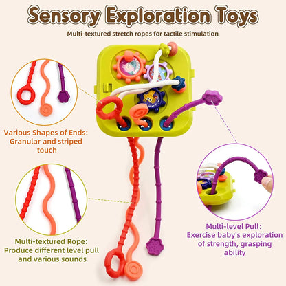 7-in-1 Montessori Baby Toys for 0-3 Years | Sensory Shape Sorter; Pull String Educational Game for Infants and Toddlers