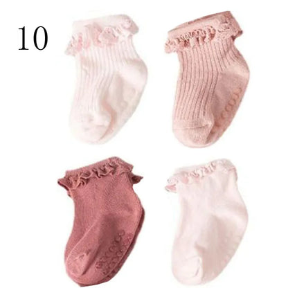 4 Pair new baby children's non-slip autumn winter cotton socks