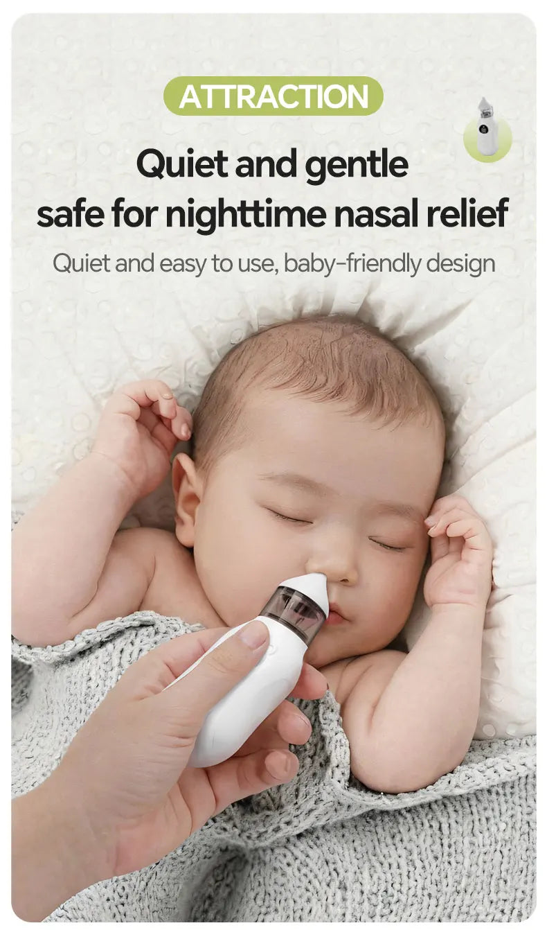 Electric Baby Nasal Aspirator (Rechargeable) — 9 Levels, Anti-Backwash