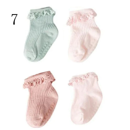 4 Pair new baby children's non-slip autumn winter cotton socks