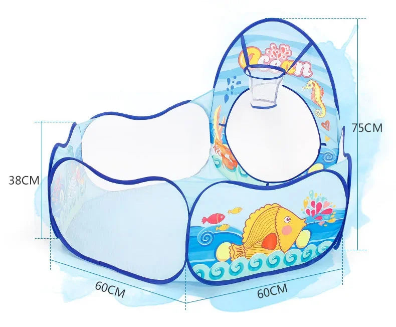 3-in-1 Kids Play Tent with Tunnel & Ball Pit — Foldable, Water-Resistant (Ages 3–6)
