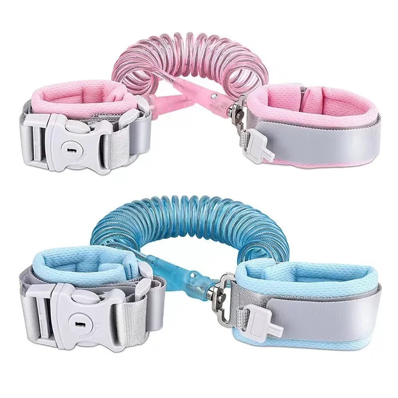Children’s Anti-Lost Safety Rope – Adjustable Baby Walking Wristband with Metal Chain