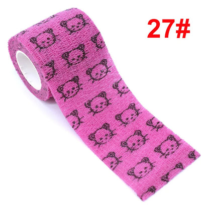 Animal Print Self-Adhesive Wrap for Kids — 2.5 cm / 5 cm (1.9 m roll, stretches to ~4.5 m)