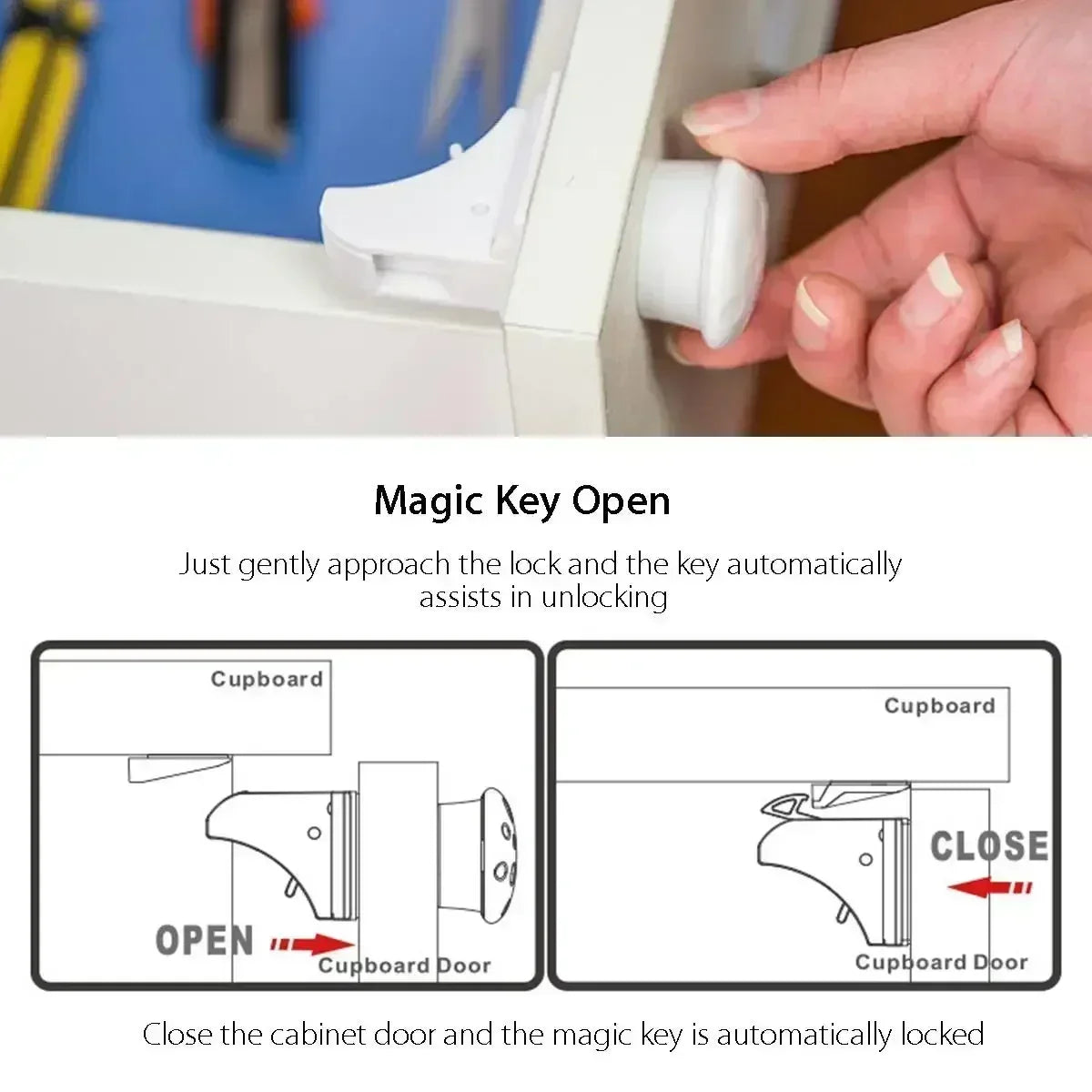 Magnetic Baby Safety Drawer Locks - No Drill Cabinet Protection