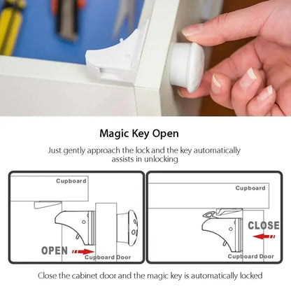 Magnetic Baby Safety Drawer Locks - No Drill Cabinet Protection