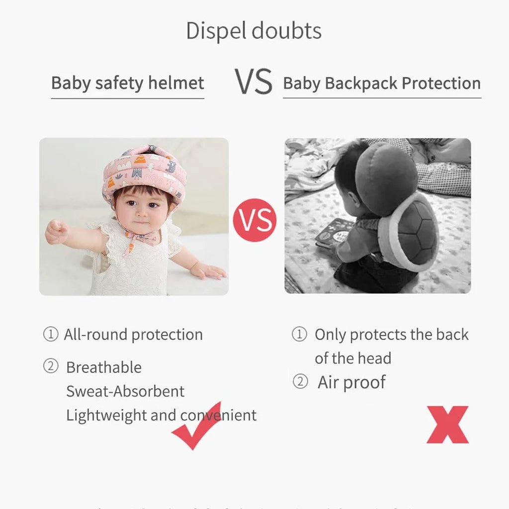 Baby Head Protector - Baby Helmet for Crawling Walking Running - No Bumps and Soft Cushion - Adjustable Protective Cap Infant Baby Safety Headguard - Toddler Helmets 6-12 Months 1-2 Years Old