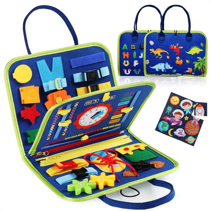 Montessori Busy Board Toys for Preschoolers – Sensory Development, Educational Travel Toys, and Fine Motor Skill Learning Gifts