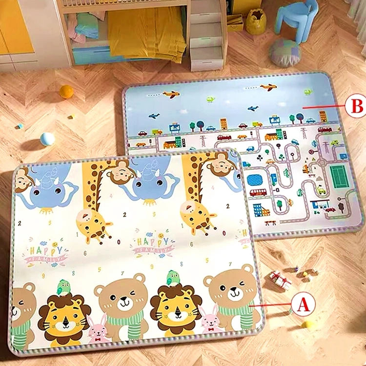 Double Sided Educational Baby Play Mat – Large Foldable Foam Activity Rug | 5 Sizes, Safe Crawling Carpet for Kids & Toddlers