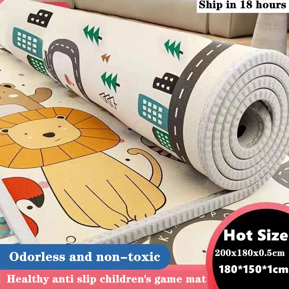 Double Sided Educational Baby Play Mat – Large Foldable Foam Activity Rug | 5 Sizes, Safe Crawling Carpet for Kids & Toddlers