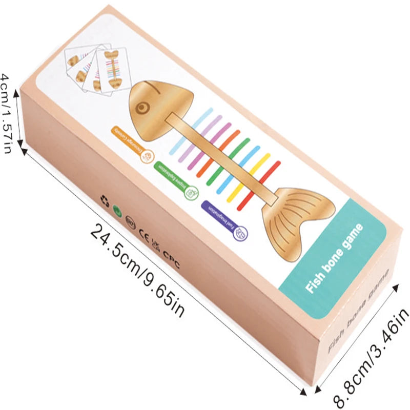 Montessori Color Matching Sensory Toys Wooden Popular Fish Bone Game