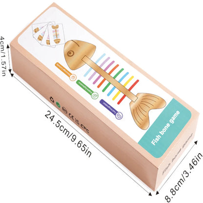 Montessori Color Matching Sensory Toys Wooden Popular Fish Bone Game
