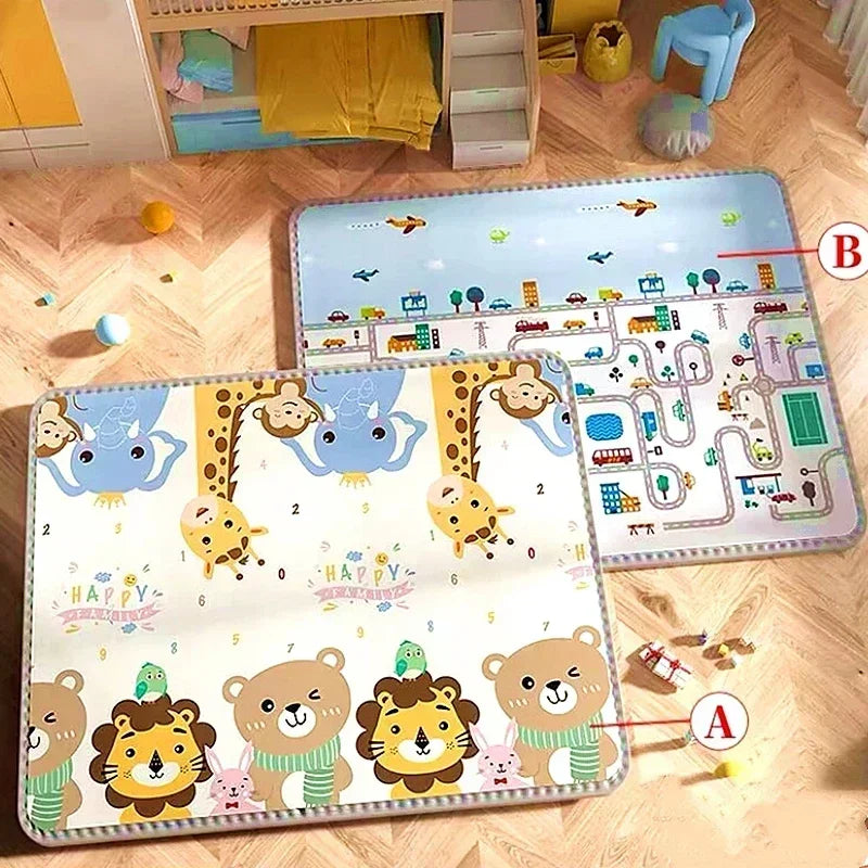 Double Sided Educational Baby Play Mat – Large Foldable Foam Activity Rug | 5 Sizes, Safe Crawling Carpet for Kids & Toddlers