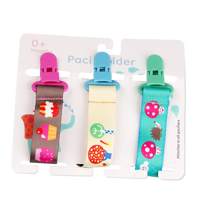 3-Pack Baby Pacifier Clips – Durable Soother Holder & Nipple Chain