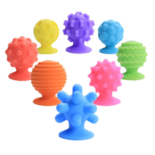 8 Pack Sensory Soft Silicone Toys Bath Time Fun