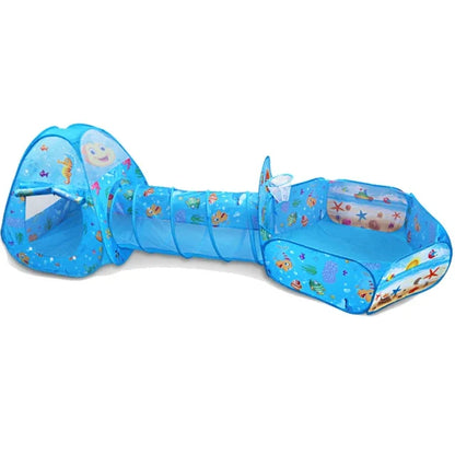 3-in-1 Kids Play Tent with Tunnel & Ball Pit — Foldable, Water-Resistant (Ages 3–6)