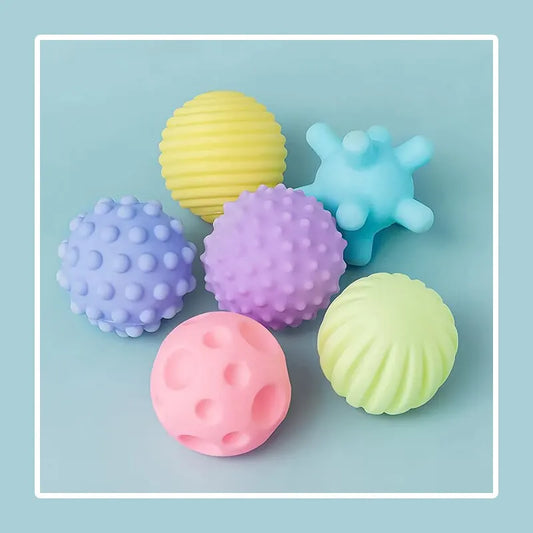 6 PCS Baby Toys Sensory Balls and Bath Time Set For Children