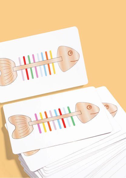 Montessori Color Matching Sensory Toys Wooden Popular Fish Bone Game