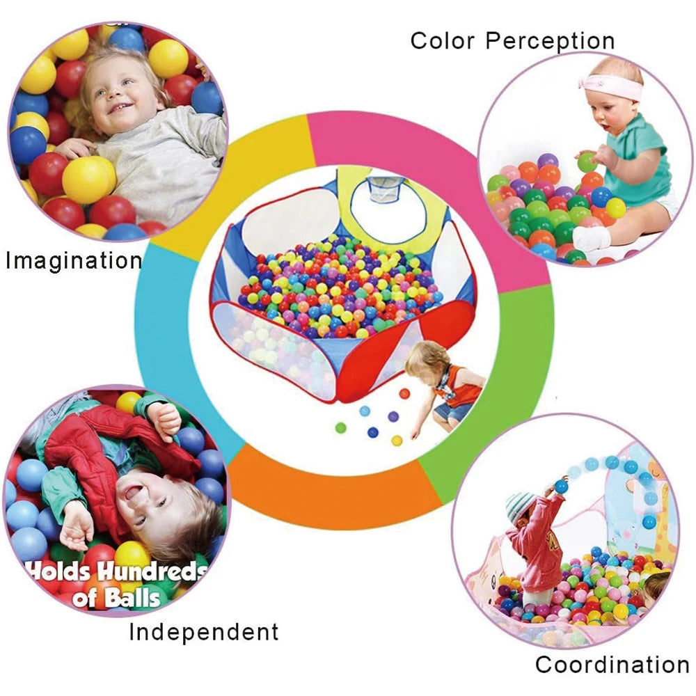 Foldable Kids Ball Pool Play Pen— Indoor/Outdoor (Balls Not Included)