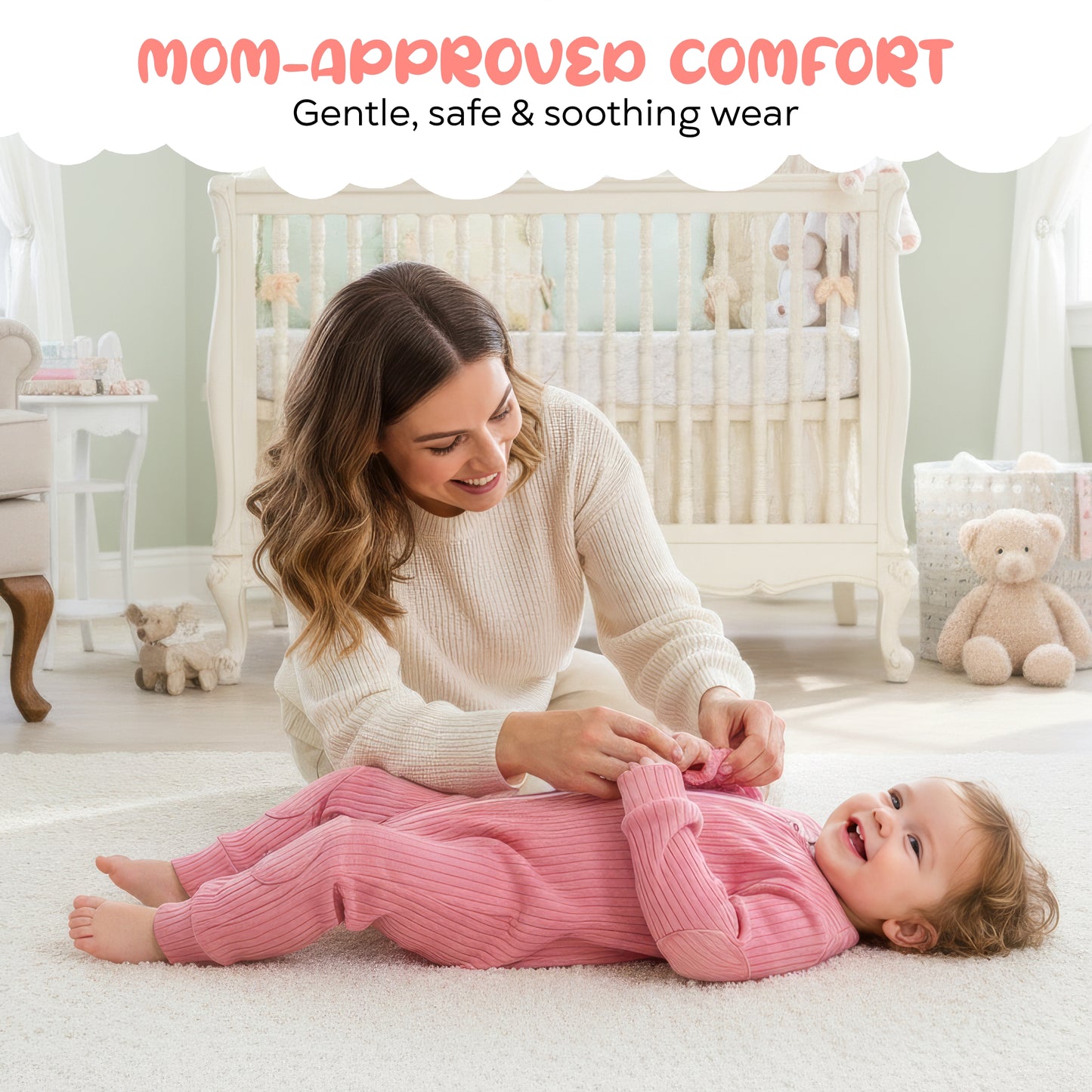 NurtureNauts® Padded Baby Romper, 100% Cotton, Elbow & Knee Pads, 2-Way Zipper for Crawling & Walking 18-24M